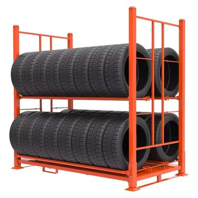 1500kg Load Capacity Adjustable Steel Tyre Rack For Truck Tires Display And Stacking Racks