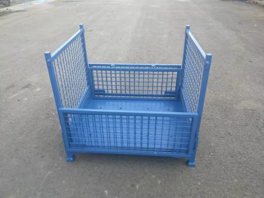 CE Certificated QF-Turnover Box Powder Coated Mesh Steel Stillage Gitterbox For Common